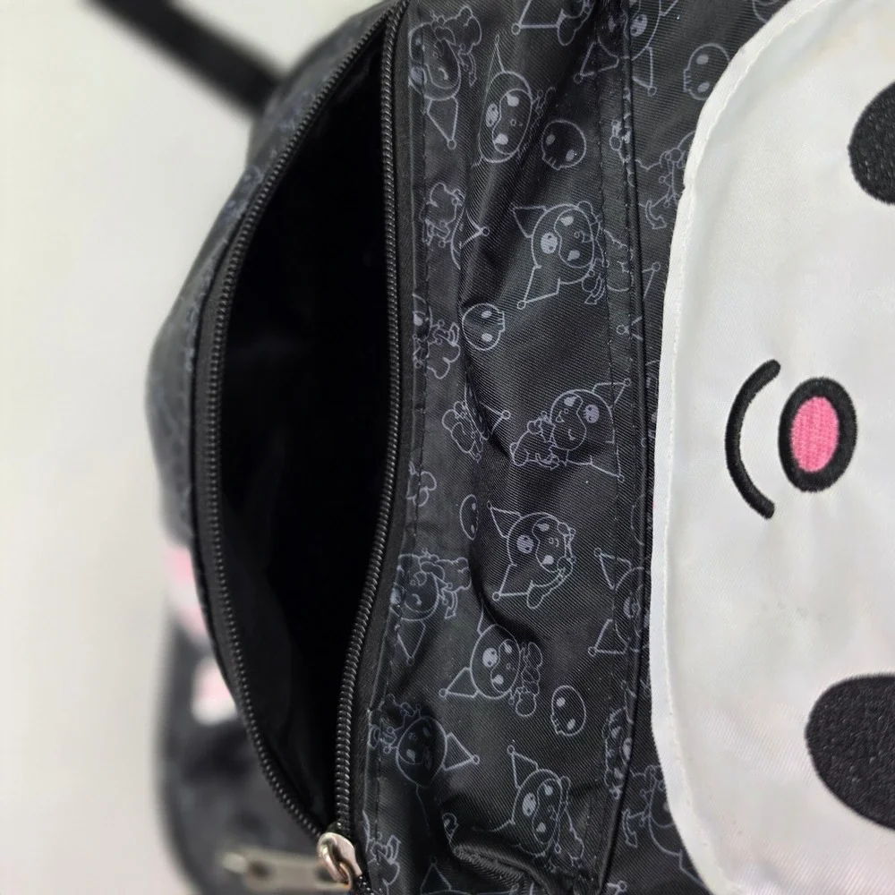 Sanrio Kuromi Backpack School Bag Character Face 16in Black Pink 2025 Official